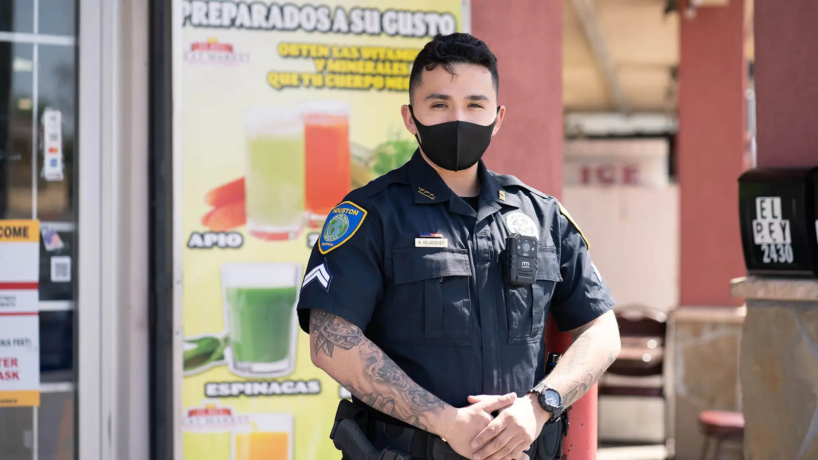 Houston Tactical Agency officer on a Houston post