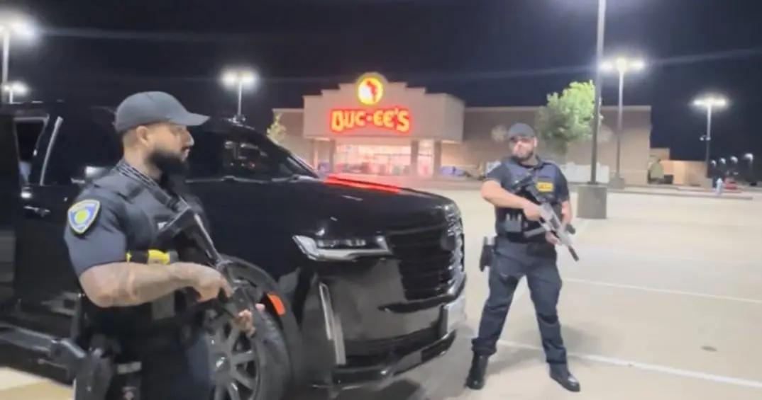Houston Tactical Agency officer on a parking and traffic post